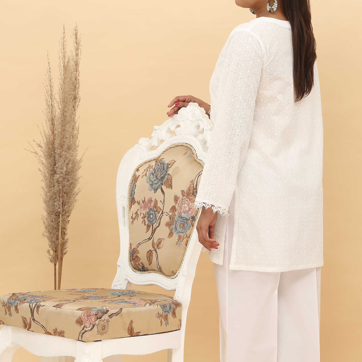 2PC- Schifili Chiken Embroidered Suit PS5086