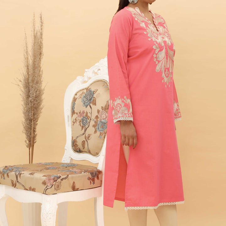 1PC- Embroidered Chambray Cotton Shirt  PS5091