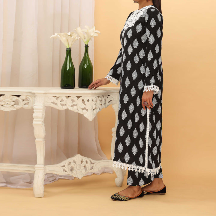 2PC- Puff Printed Cambric Suit PS5094