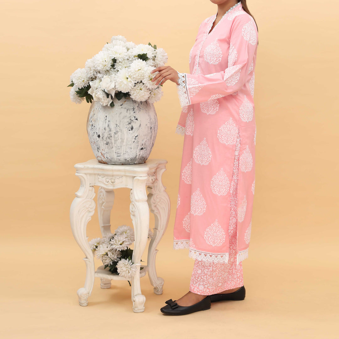 2PC-  Printed Cambric Cord Set PS5098