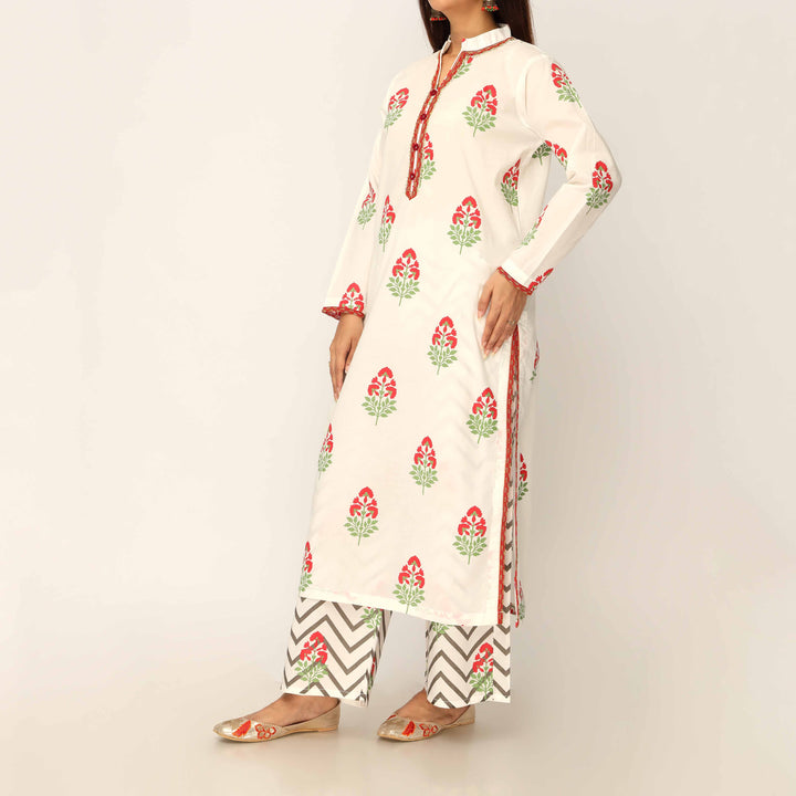 2PC- Screen Printed Cotton Cambric Suit PS5105