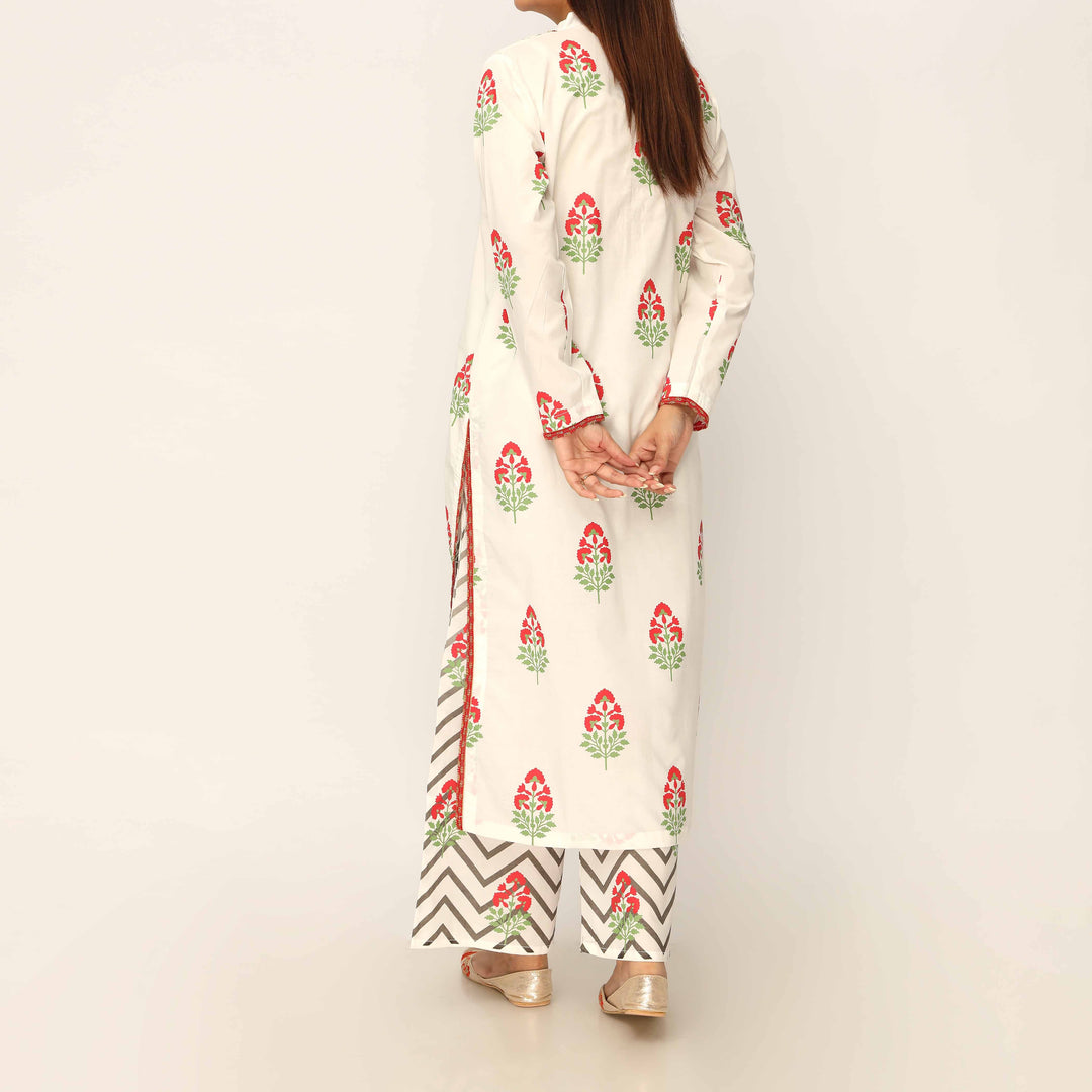 2PC- Screen Printed Cotton Cambric Suit PS5105