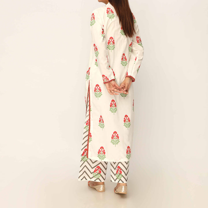 2PC- Screen Printed Cotton Cambric Suit PS5105