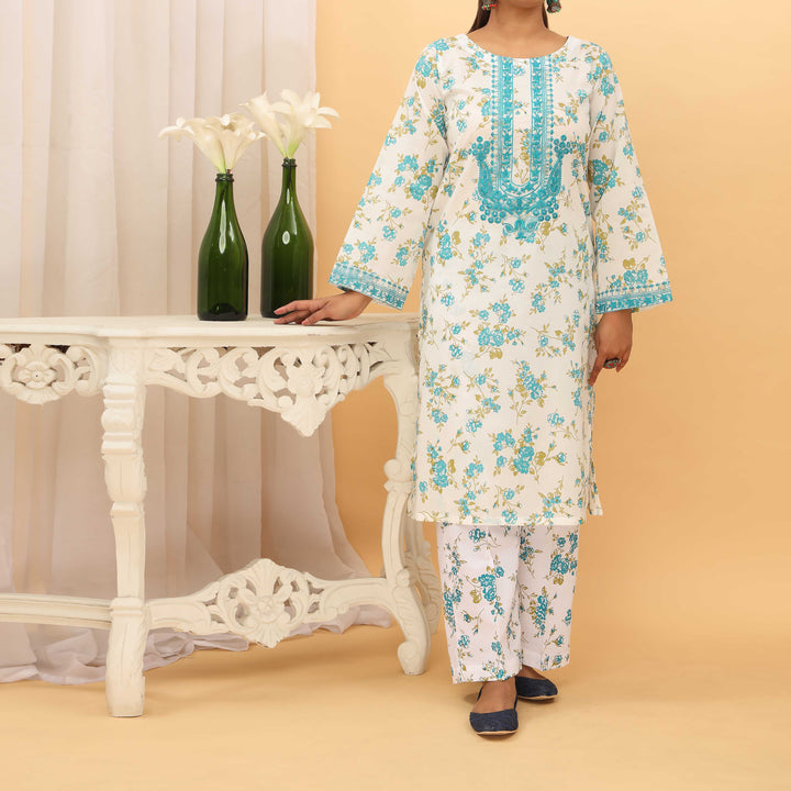 2PC- Screen Printed Cambric Suit PS5110