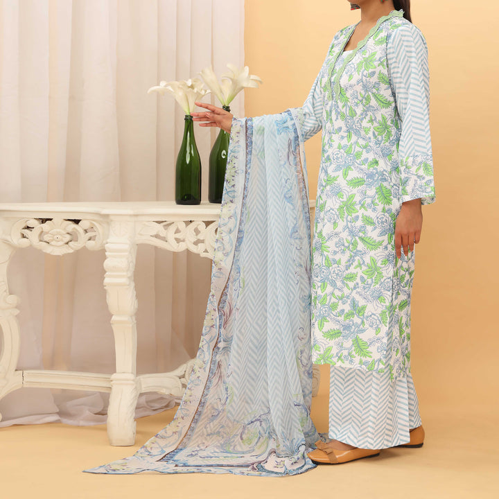 3PC- Screen Printed Cambric Suit PS5118