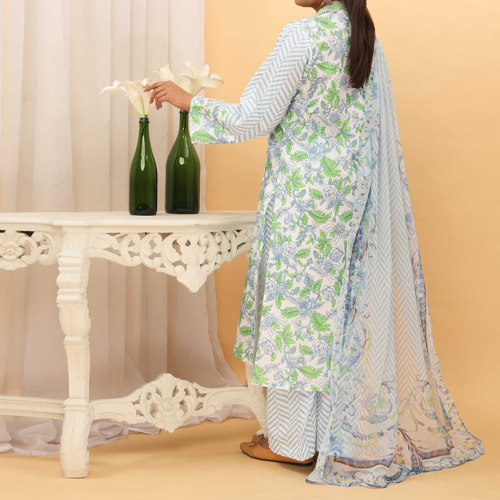 3PC- Screen Printed Cambric Suit PS5118