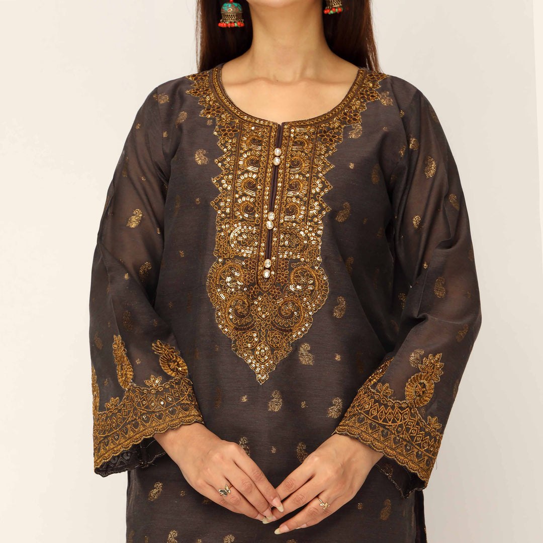 3PC- Cotton Lurix Jaquard Suit PS5119