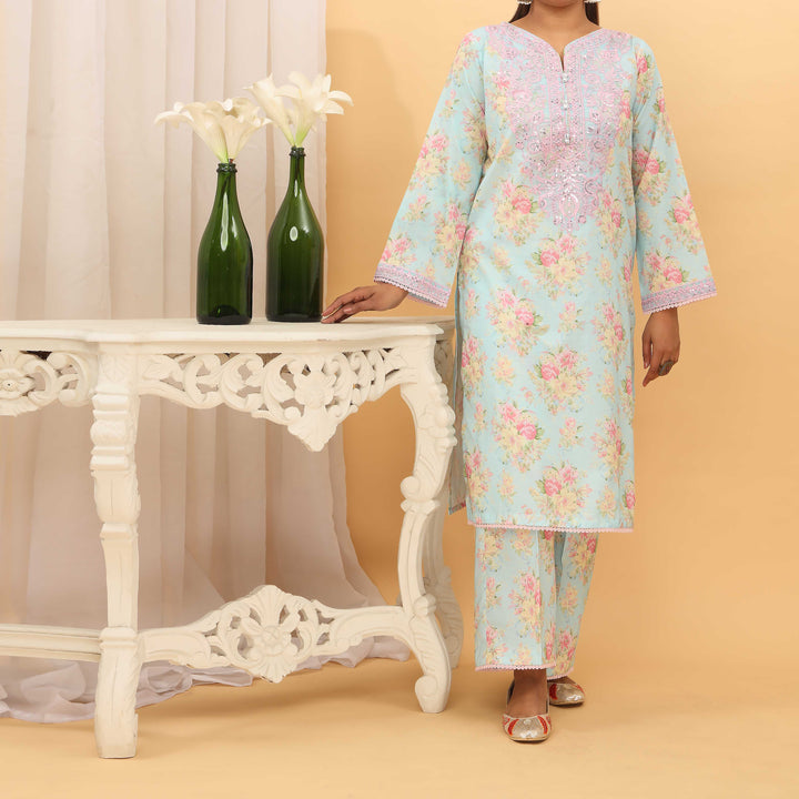 2PC- Digital Printed Cambric Suit PS5128