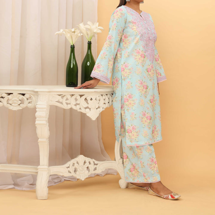 2PC- Digital Printed Cambric Suit PS5128