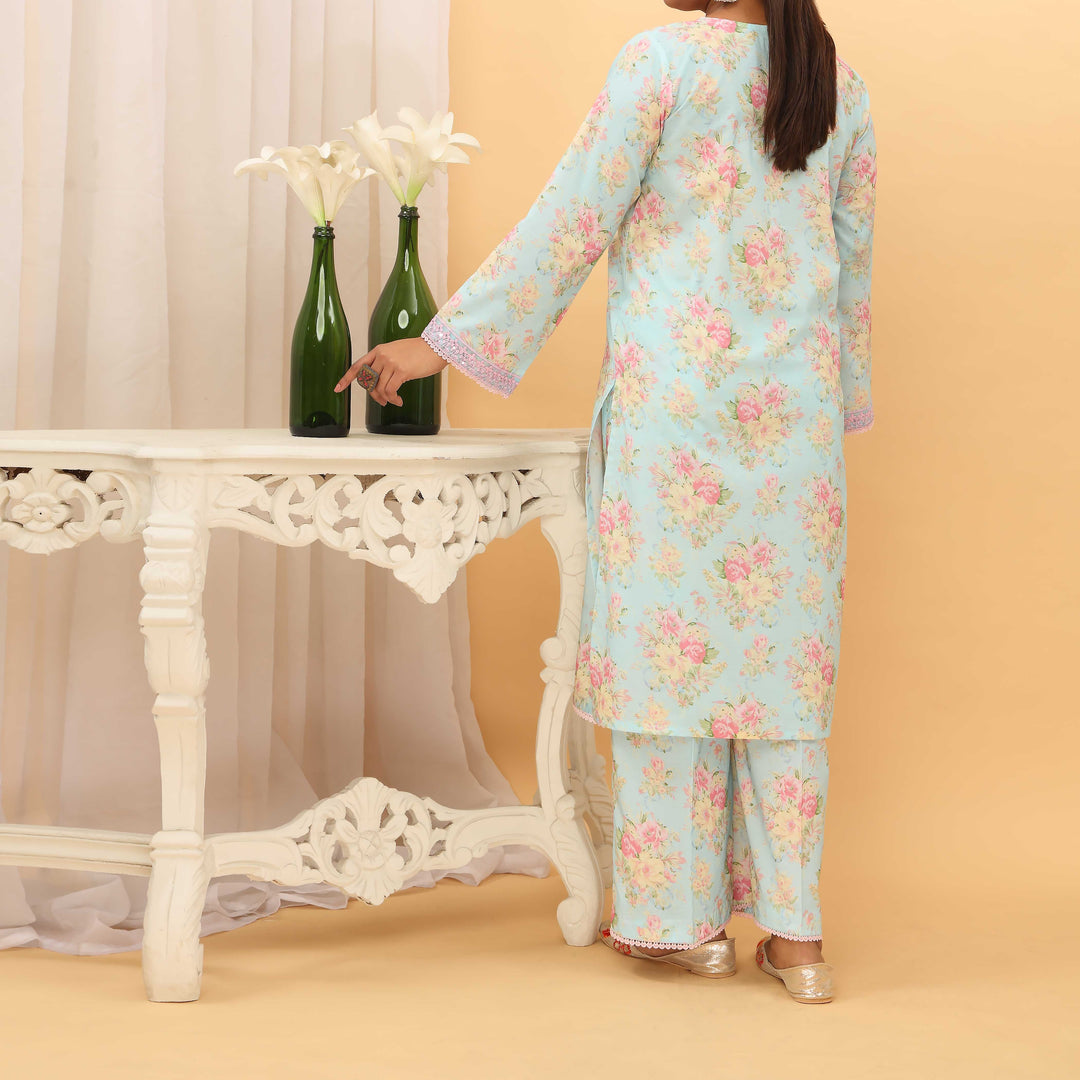 2PC- Digital Printed Cambric Suit PS5128