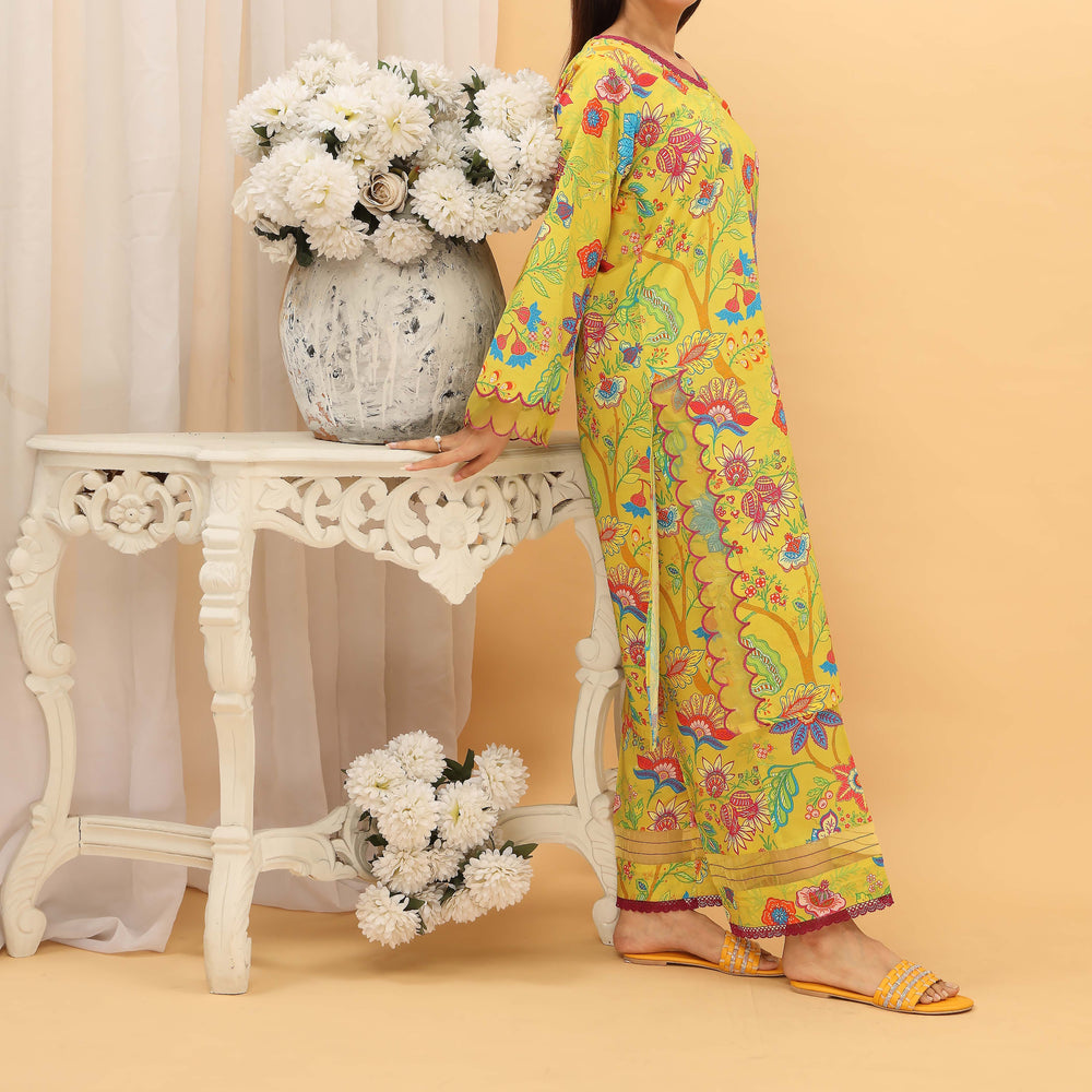 2PC- Digital Printed Cambric Suit PS5134