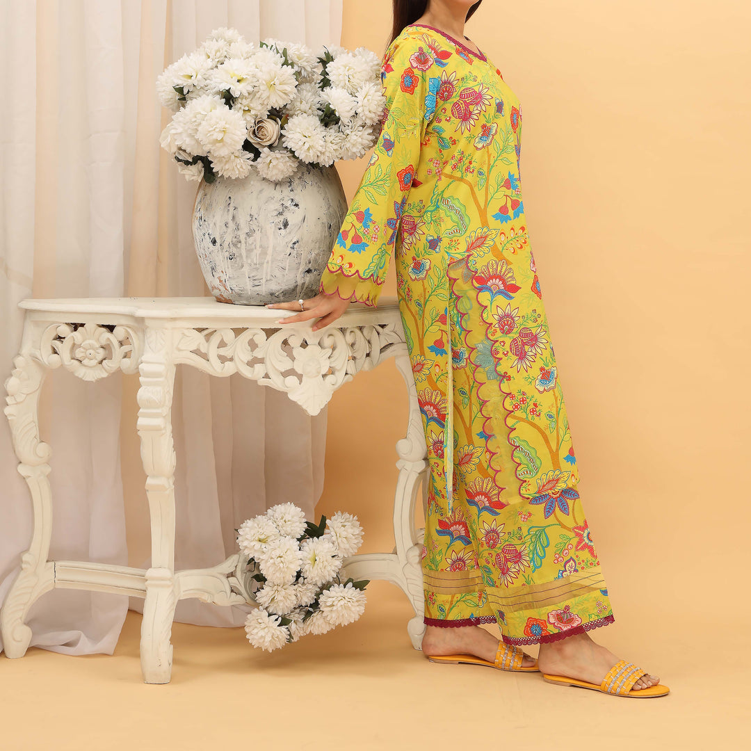 2PC- Digital Printed Cambric Suit PS5134