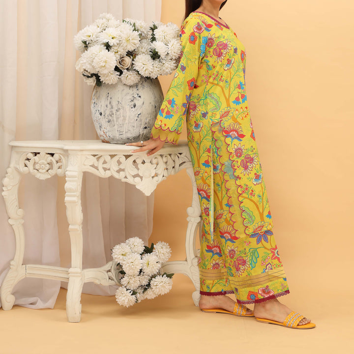 2PC- Digital Printed Cambric Suit PS5134