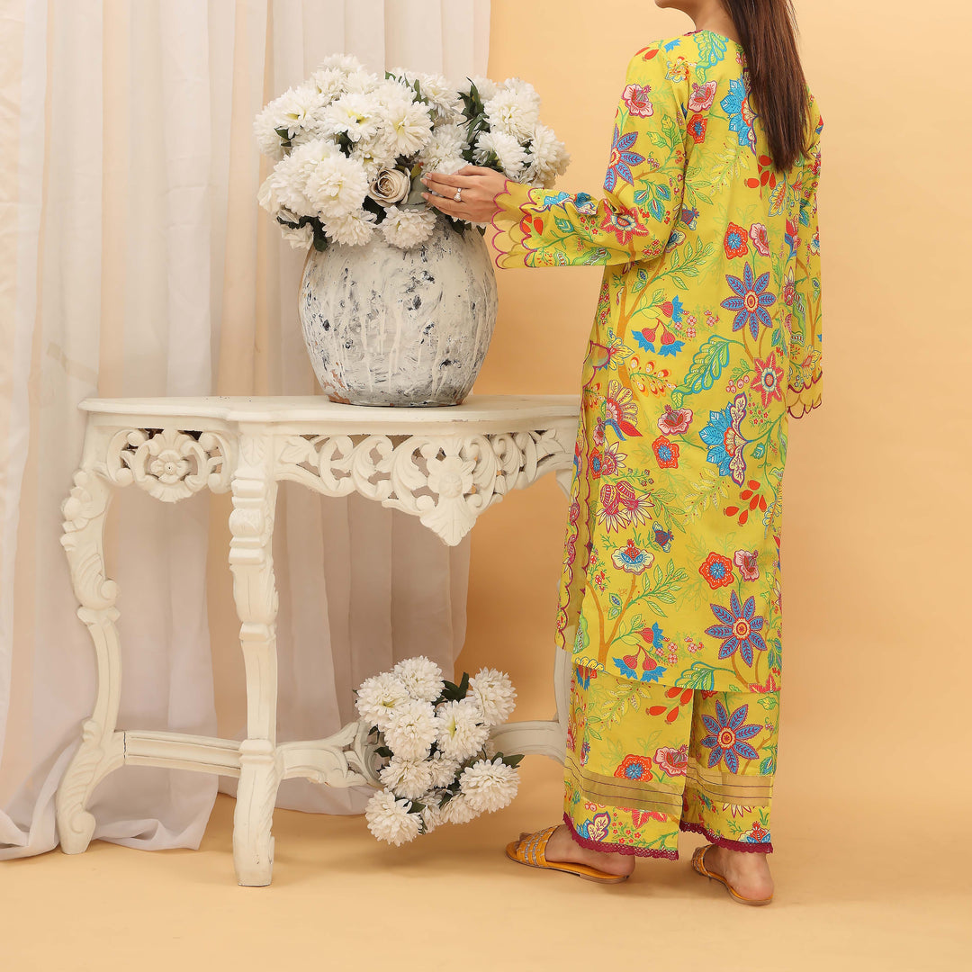 2PC- Digital Printed Cambric Suit PS5134