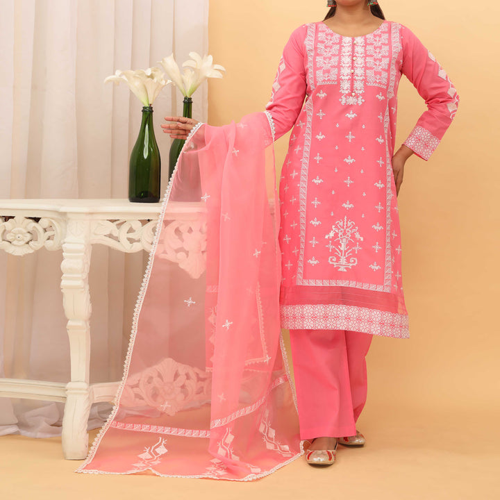 3PC- Puff Printed Cambric Suit PS5137