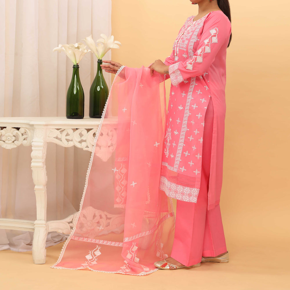 3PC- Puff Printed Cambric Suit PS5137