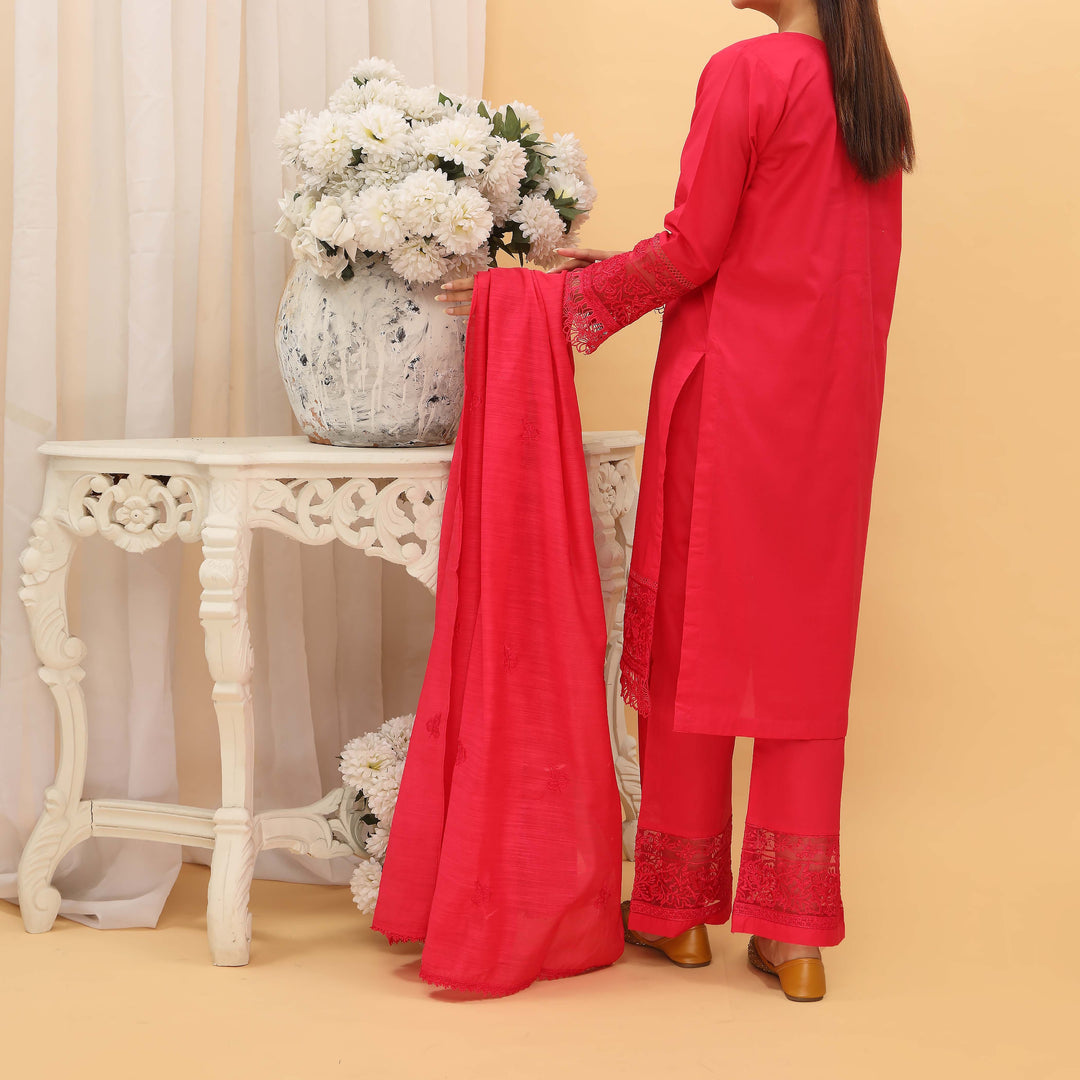 3PC- Embroidered Cambric Suit PS5140
