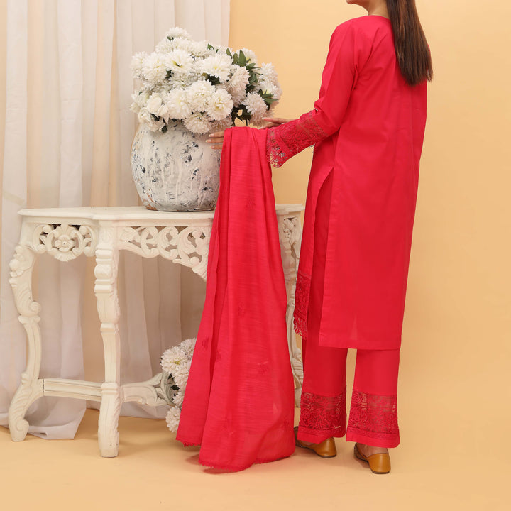 3PC- Embroidered Cambric Suit PS5140