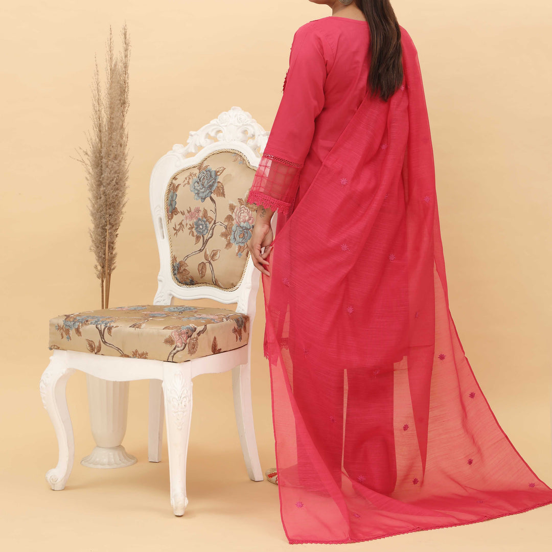 3PC- Embroidered Cotton Cambric Suit PS5142