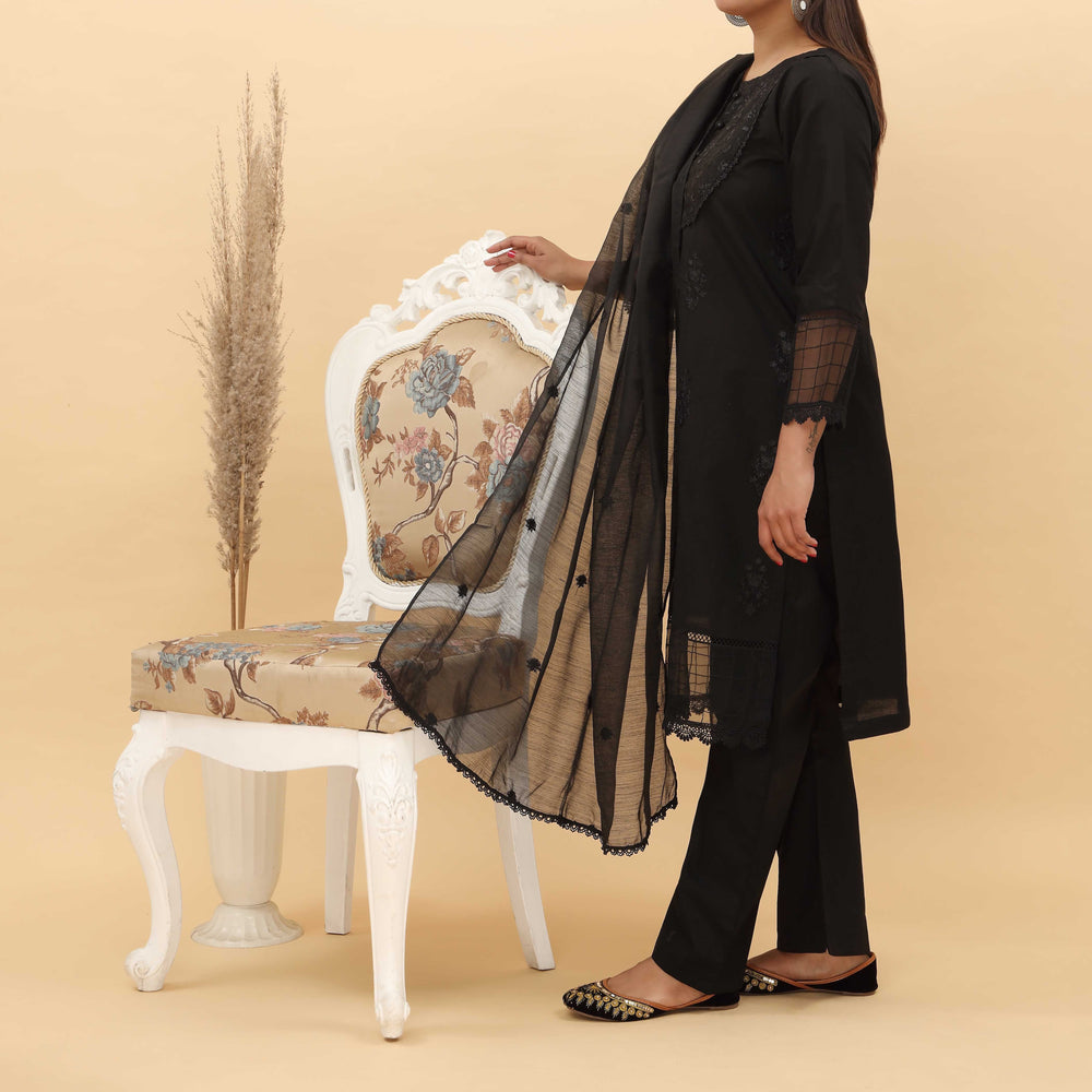 3PC- Embroidered Cotton Cambric Suit PS5143