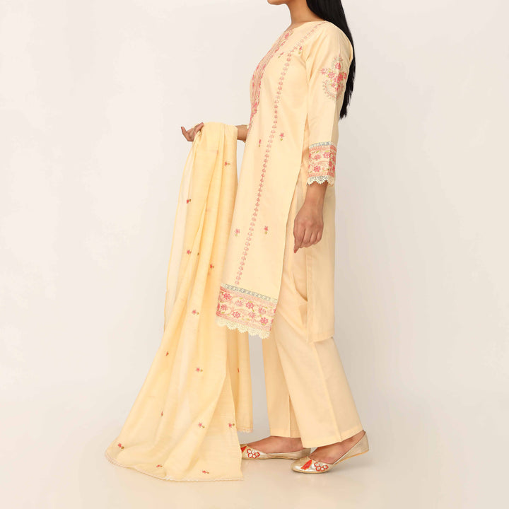 3PC- Cambric Embellished Suit PS5146