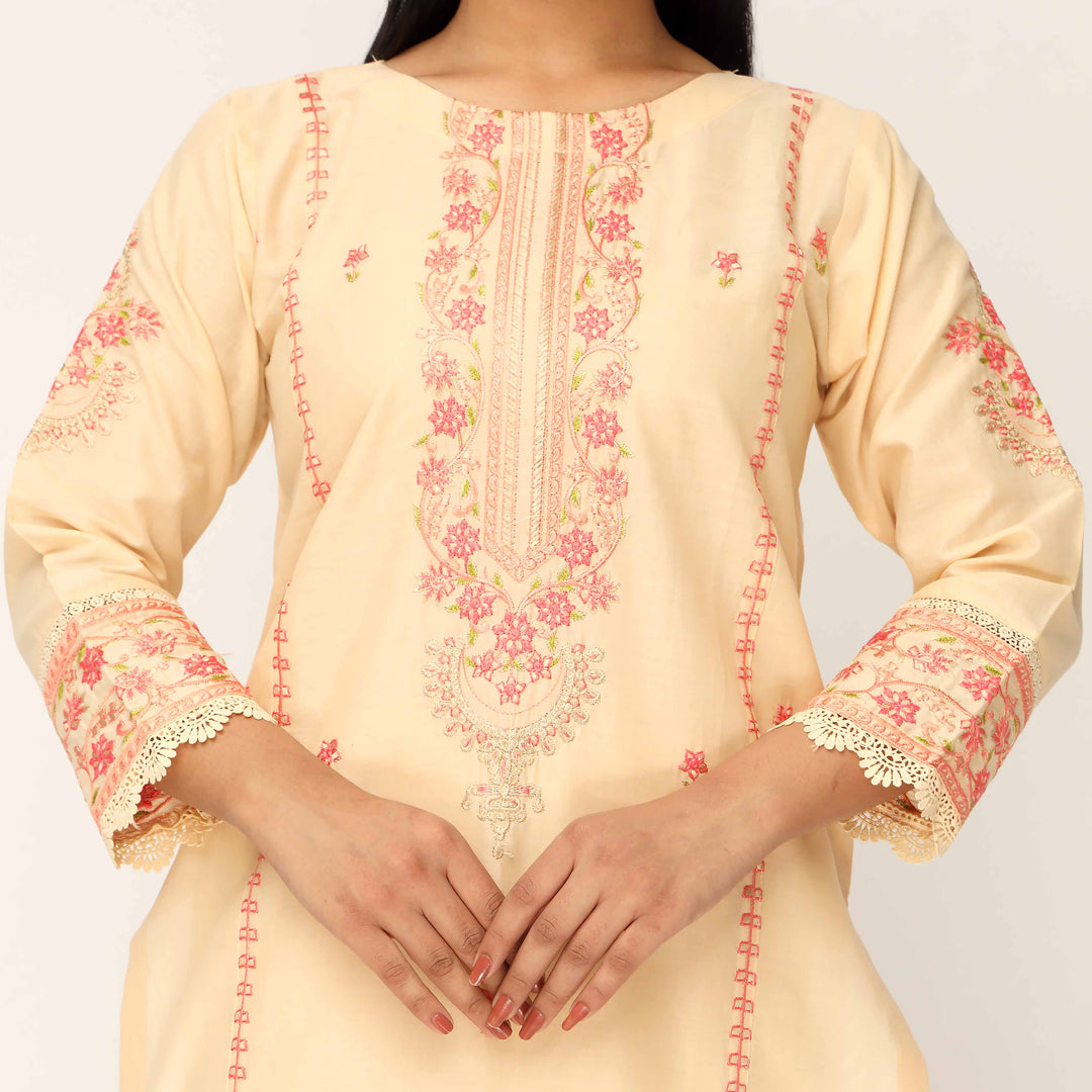 3PC- Cambric Embellished Suit PS5146