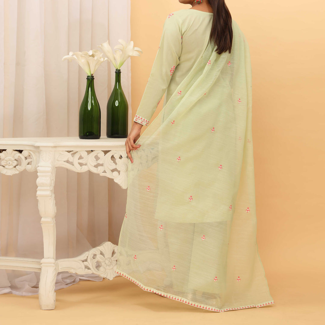 3PC- Embroidered Cambric Suit PS5147