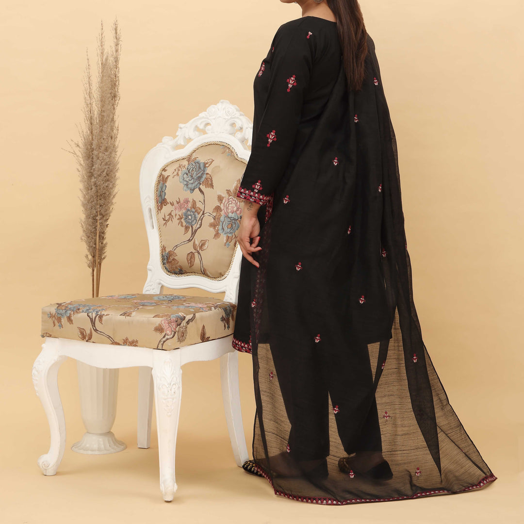 3PC- Embroidered Cotton Cambric Suit PS5148