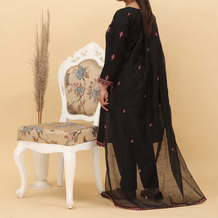 3PC- Embroidered Cotton Cambric Suit PS5148