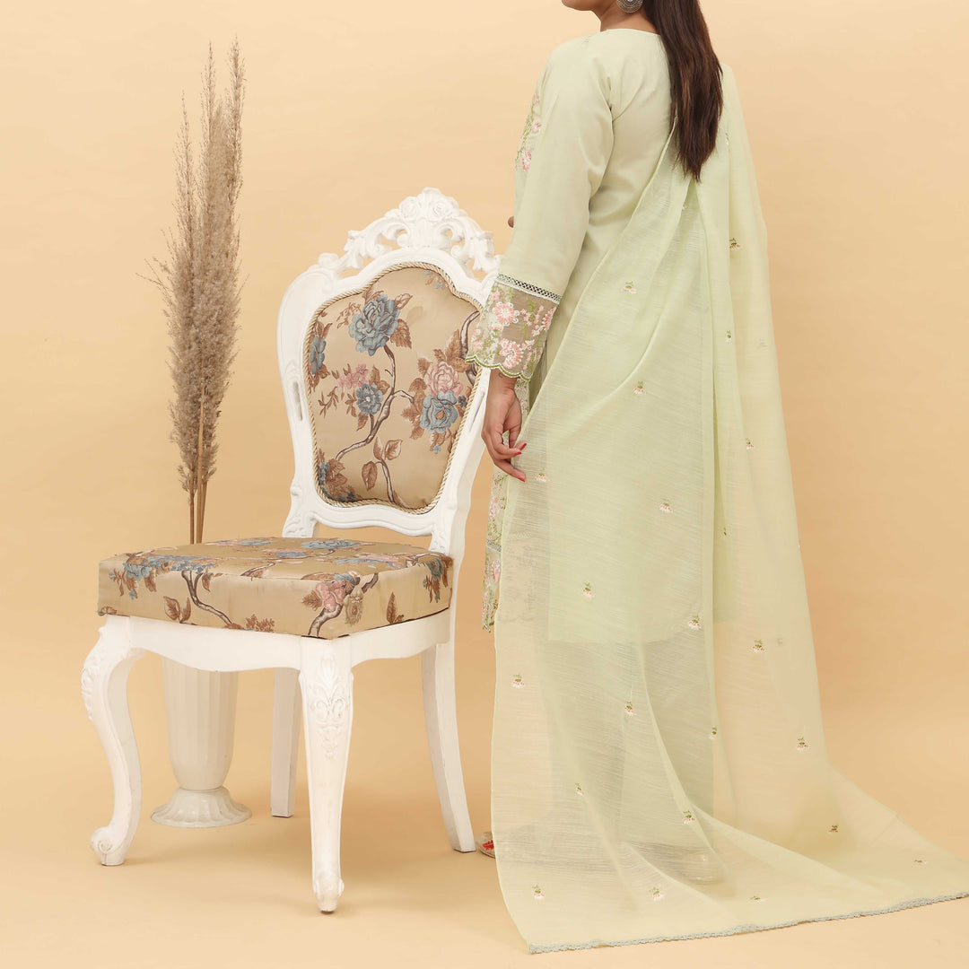 3PC- Embroidered Cotton Cambric Suit PS5152