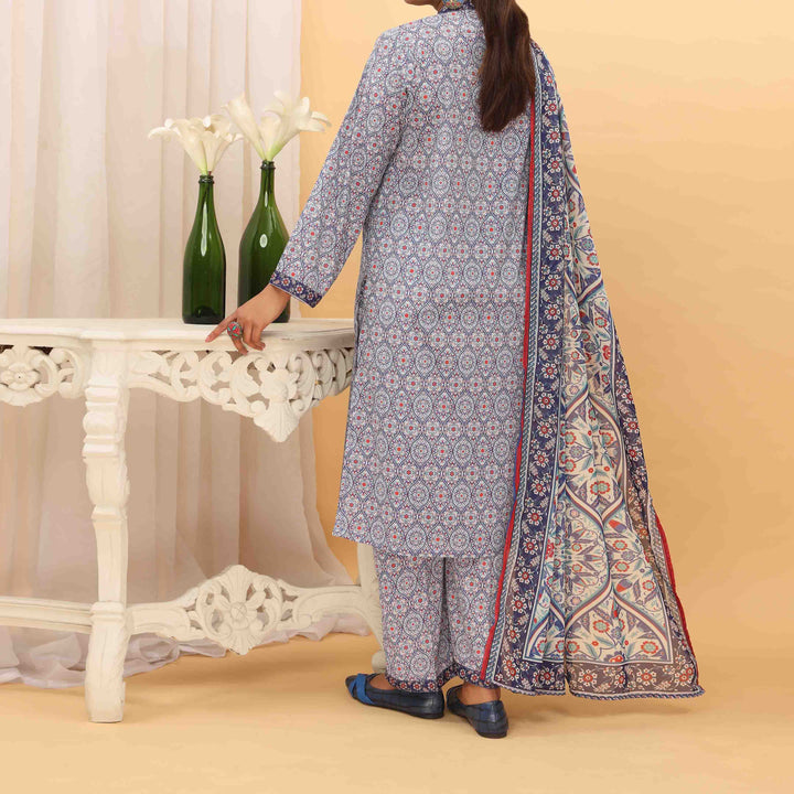 3PC- Digital Printed Grip Silk Suit PS5157
