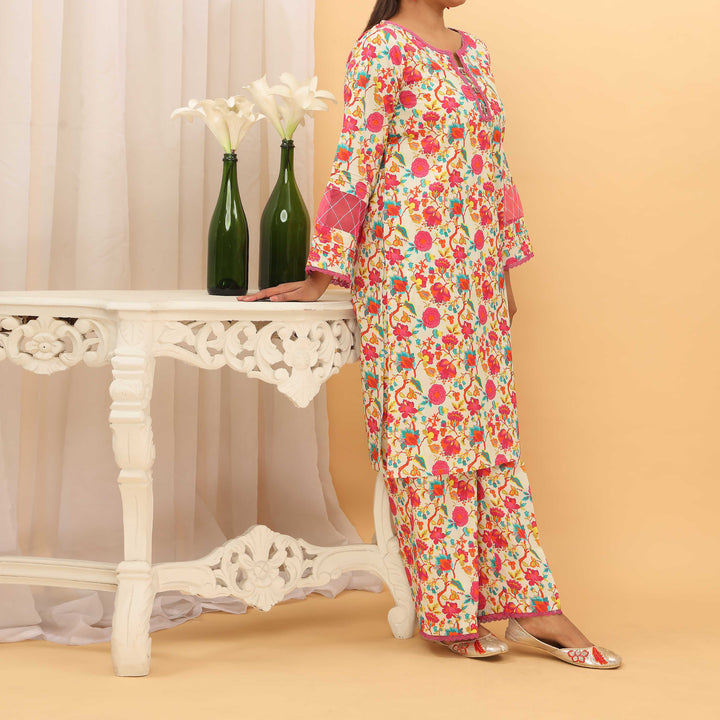 2PC- Digital Printed Cambric Suit PS5163