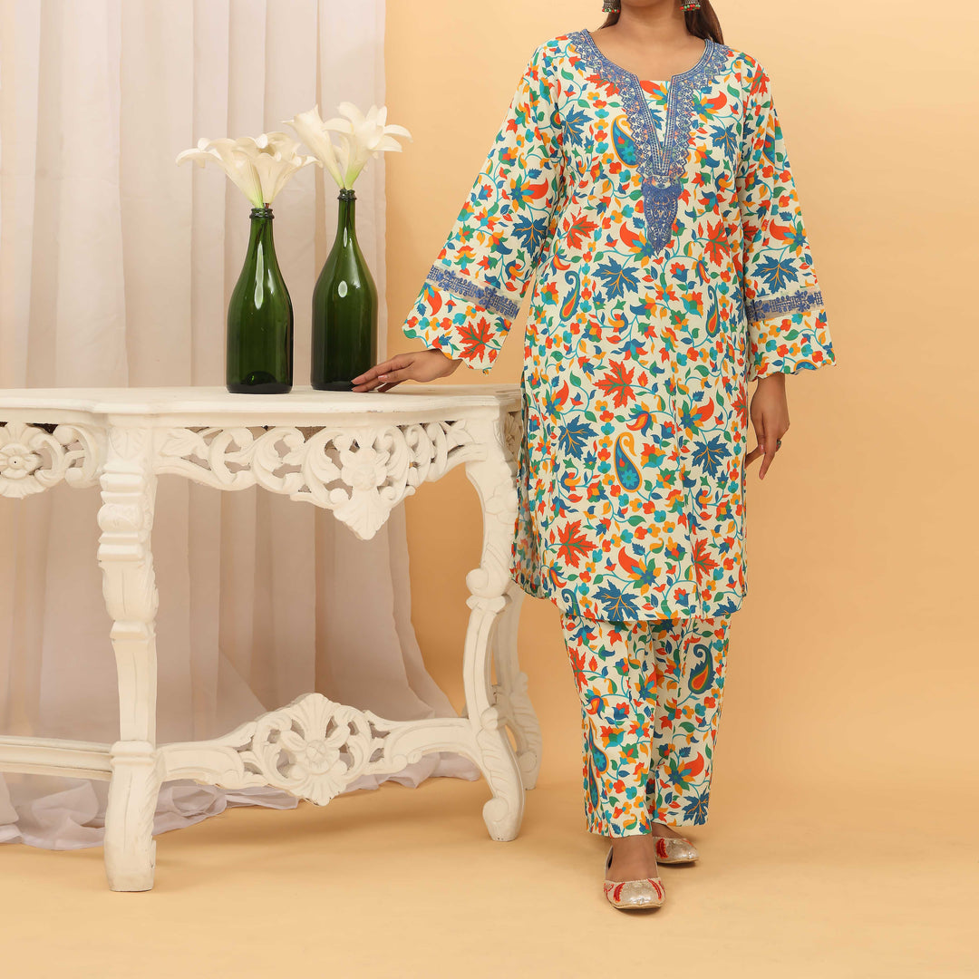 2PC- Digital Printed Cambric Suit PS5165
