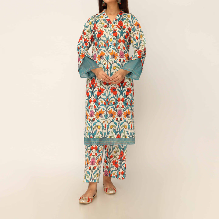 2PC- Digital Printed Cambric Co-ord Set PS5166