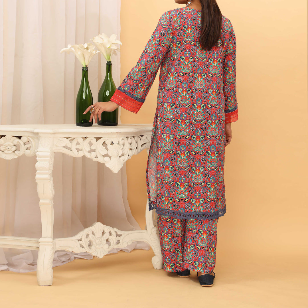 2PC- Digital Printed Cambric Suit PS5167