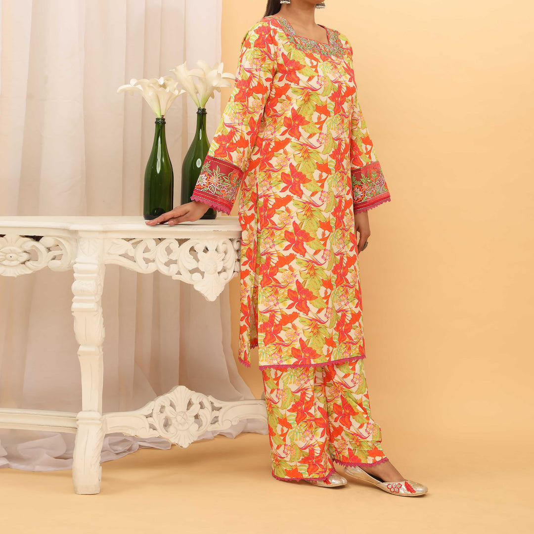 2PC- Digital Printed Cambric Suit PS5172