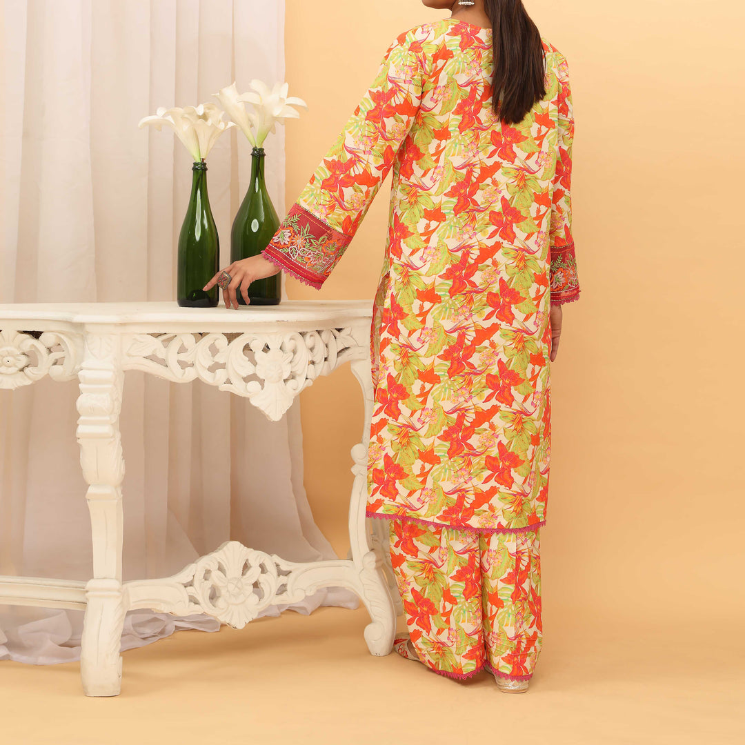 2PC- Digital Printed Cambric Suit PS5172