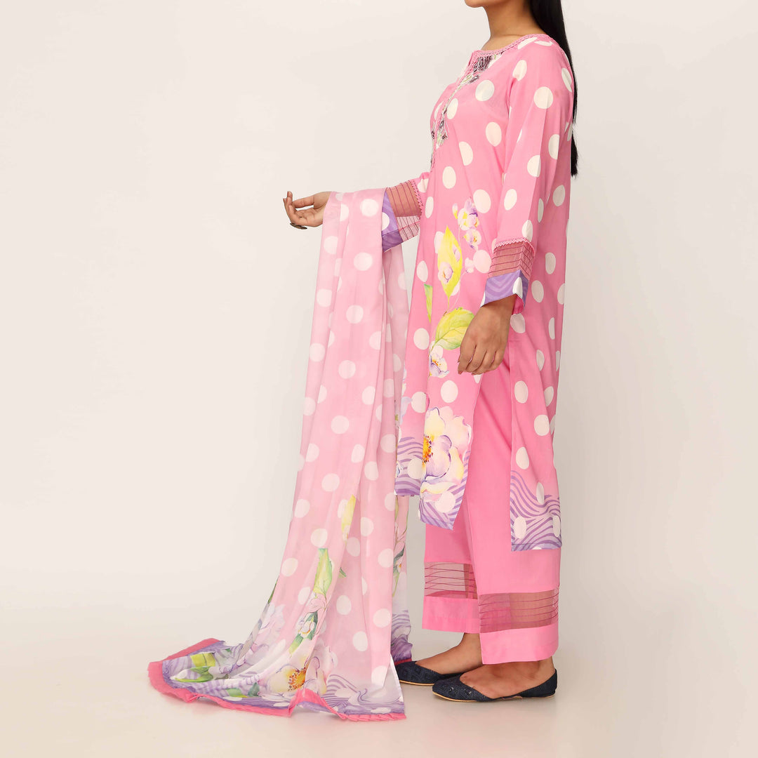 3PC- Digital Printed Embroiderd Lawn Suit PS5179