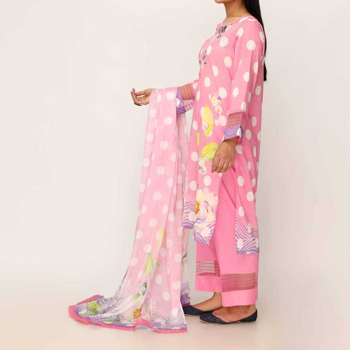 3PC- Digital Printed Embroiderd Lawn Suit PS5179