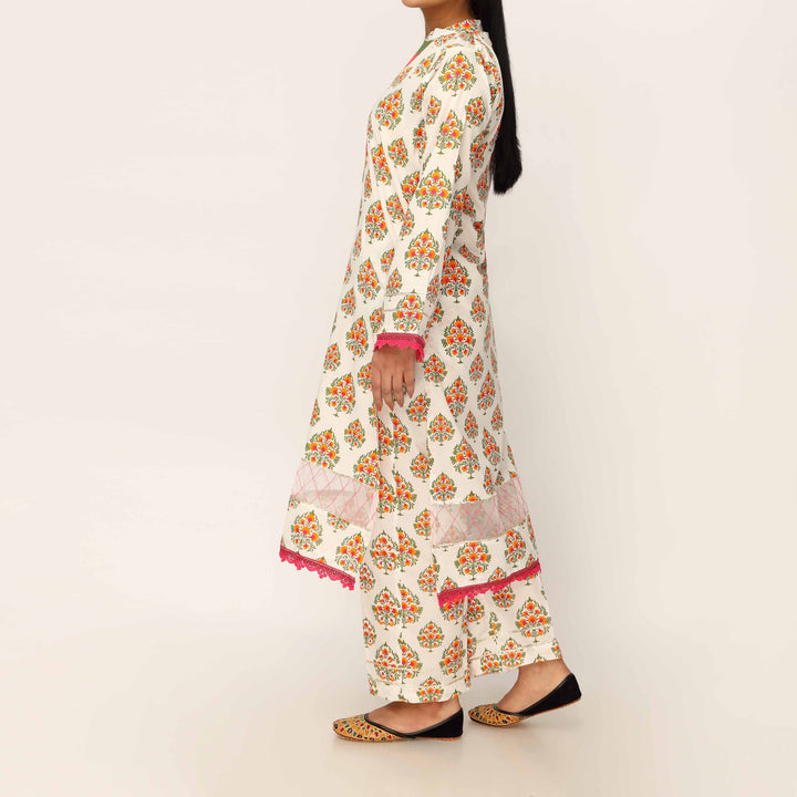 2PC- Screen Printed Cotton Cambric Suit PS5196