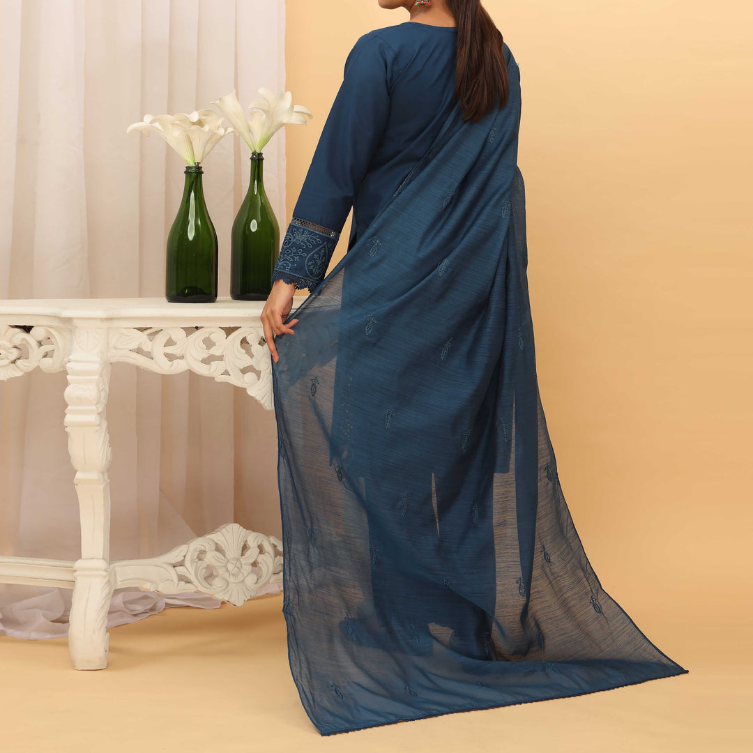 3PC- Embroidered Cambric Suit PS5217