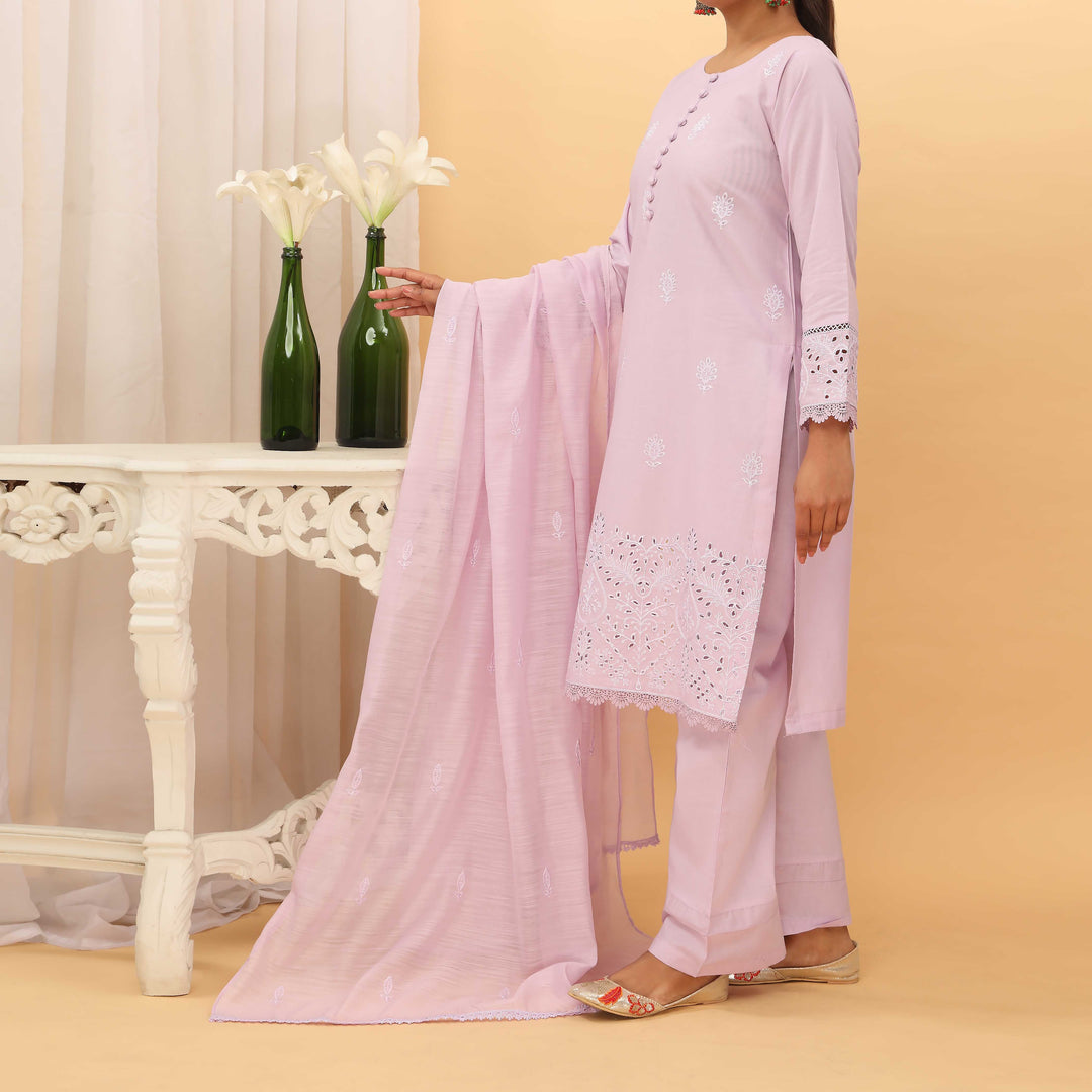 3PC- Embroidered Cambric Suit PS5219