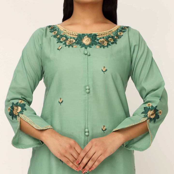 3PC- Cambric Embellished Suit PS5224