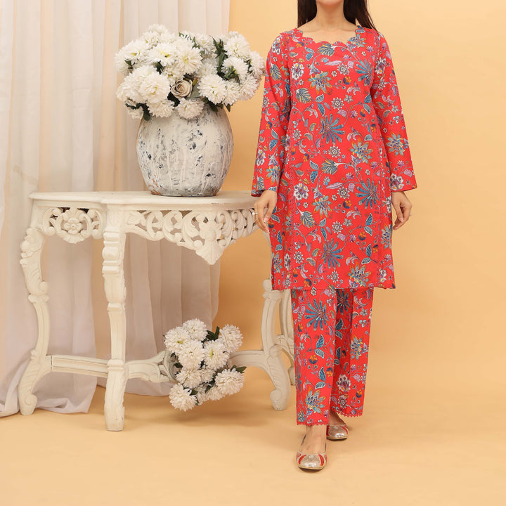 2PC- Digital Printed Cambric Suit PS5254