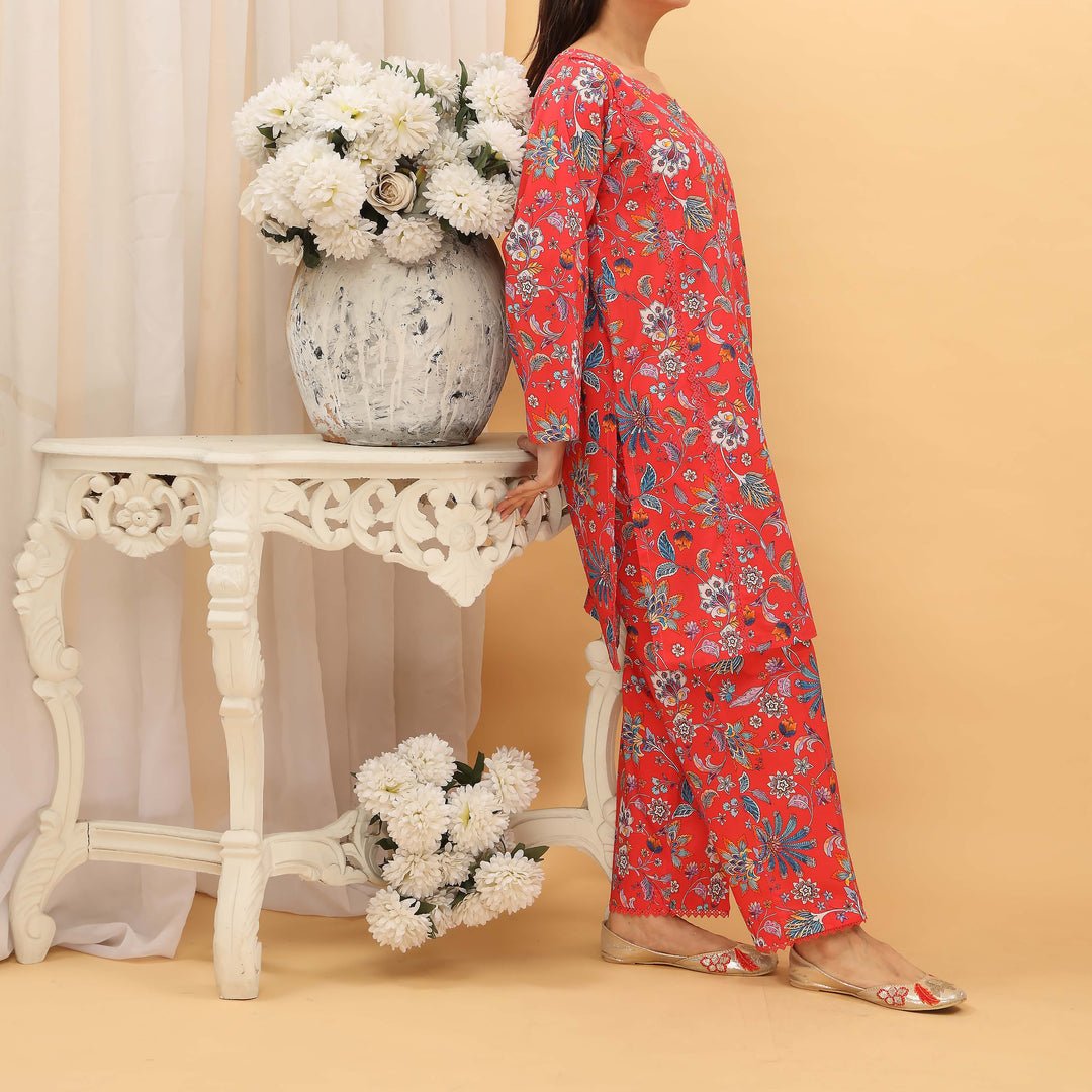 2PC- Digital Printed Cambric Suit PS5254