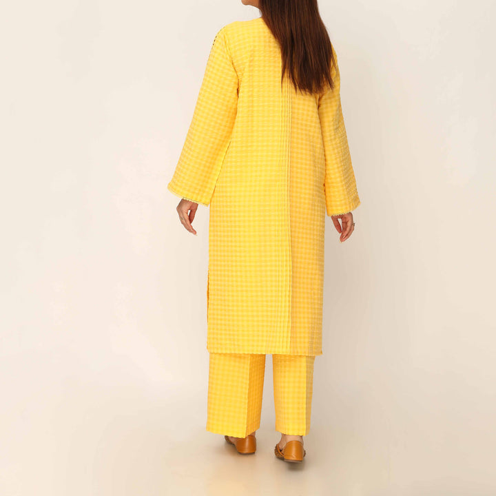 2PC- Seersucker Mix Fabric Co-ord Set PS5300