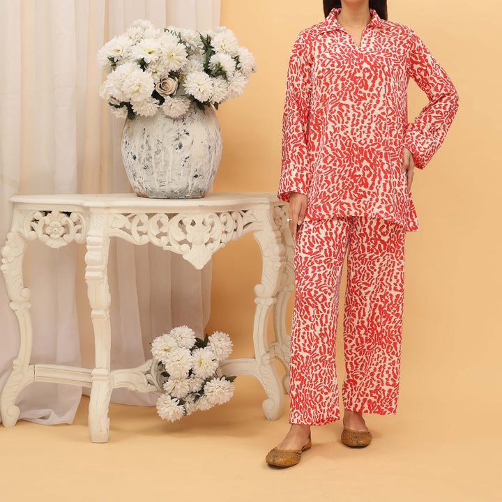 2PC- Digital Printed Grip Silk Co-Ord Set PS5317