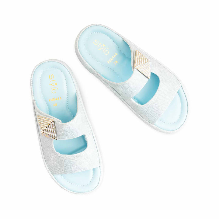 Sky Blue Formal Slipper For Women PU0444