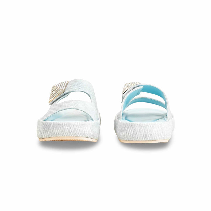 Sky Blue Formal Slipper For Women PU0444