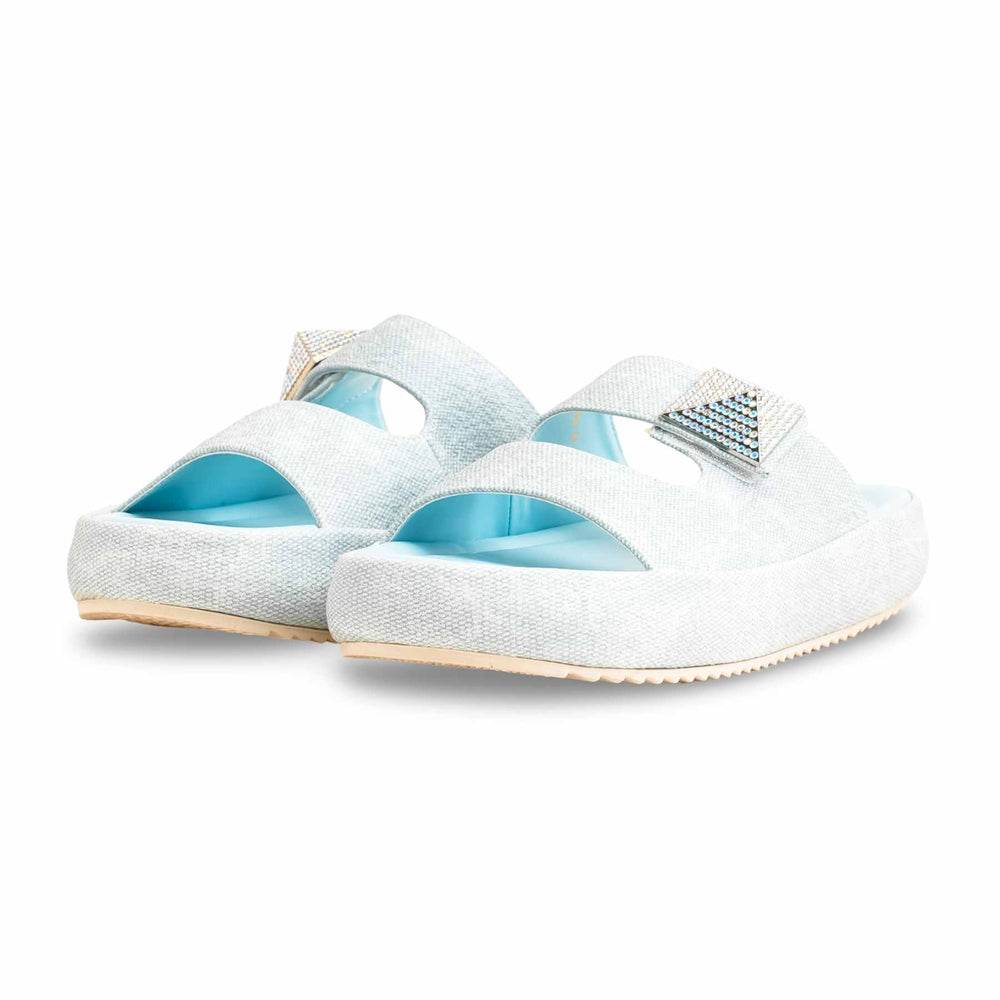 Sky Blue Formal Slipper For Women PU0444